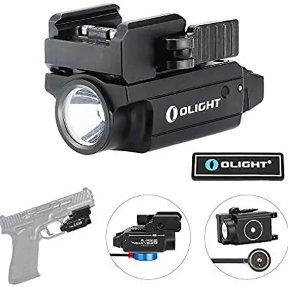 OLIGHT PL-Mini 2 Valkyrie 600 Lumens Magnetic USB Rechargeable Compact Weaponlight with Adjustable Rail, High Performance CW LED Tactical Flashlight with Built-in Battery OLIGHT
